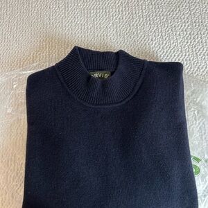 Orvis Blue Crewneck Sweater Fine Knit Classic